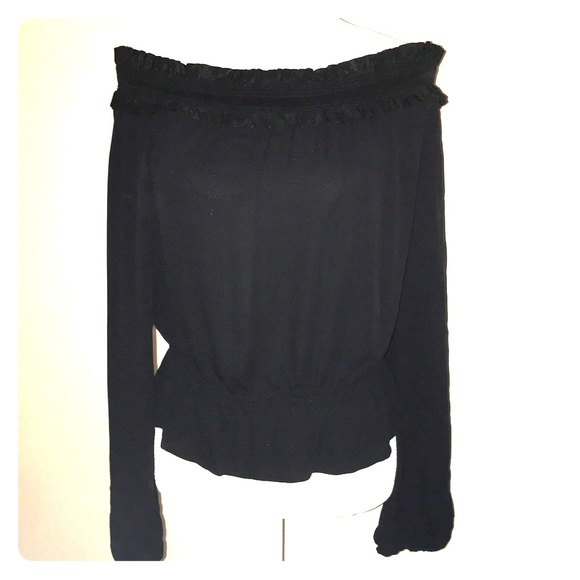 Escada Tops - ESCADA - off the shoulder BLACK top - silk